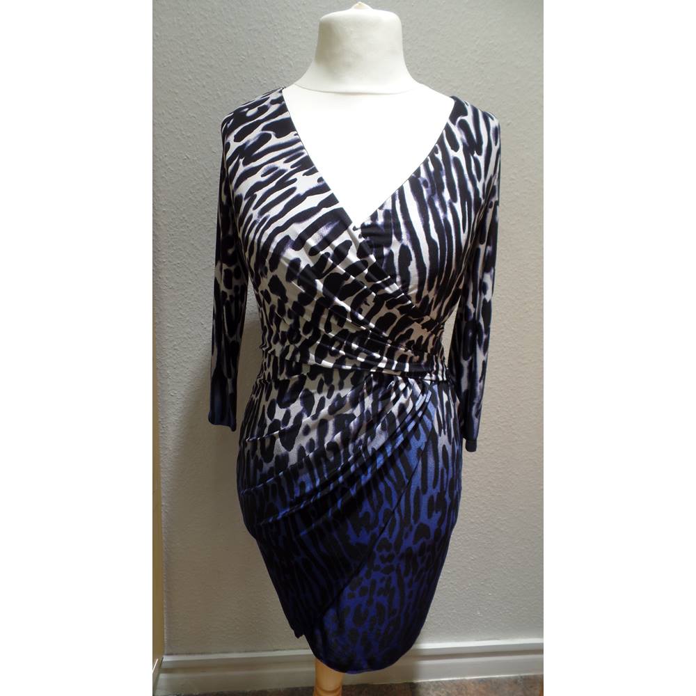 Purple Leopard Print Knee Length Dress